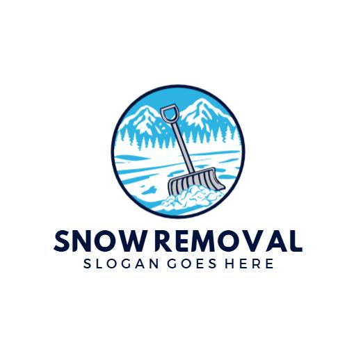 Blue and White Logo Showcasing Efficient Snow Removal Services Logo Template