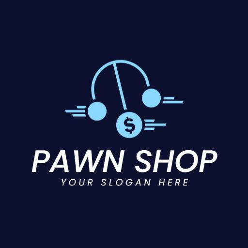 Blue and White Scales Representing Pawn Shop Services Logo Template
