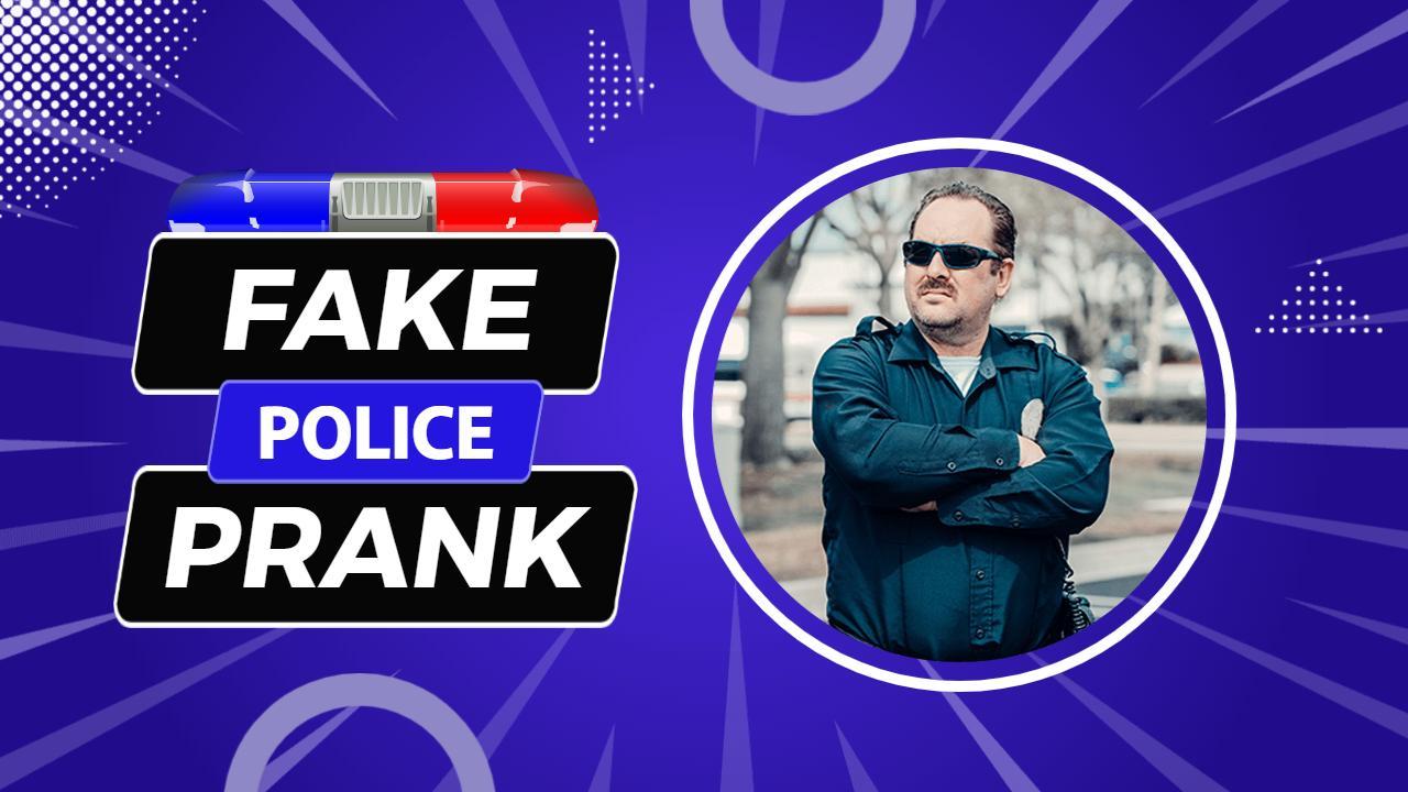 Blue Background Fake Police Prank YouTube Thumbnail Template