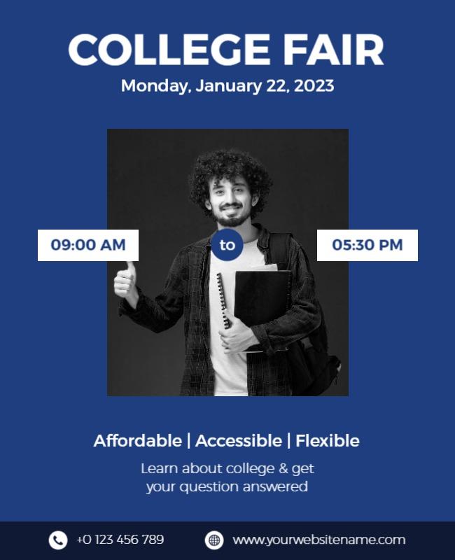 Blue College Fair Poster Template