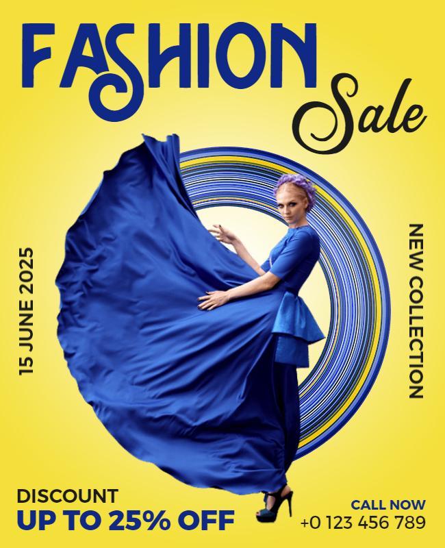 Blue Dress Fashion Sale Flyer Template