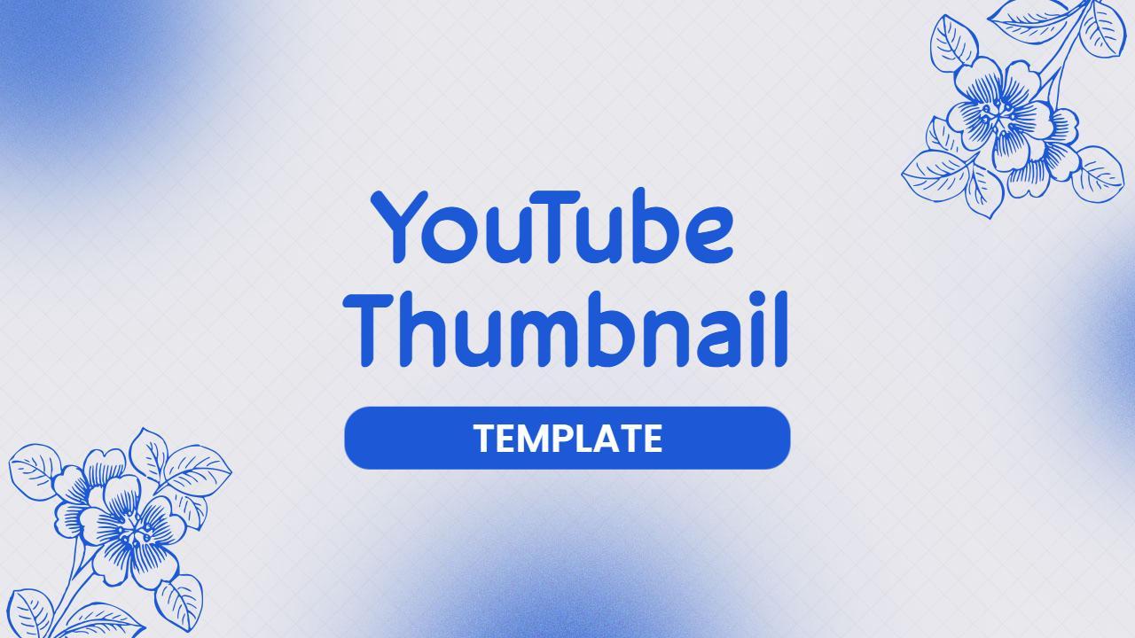 Blue Floral Patterns Abstract Art YouTube Thumbnail Template