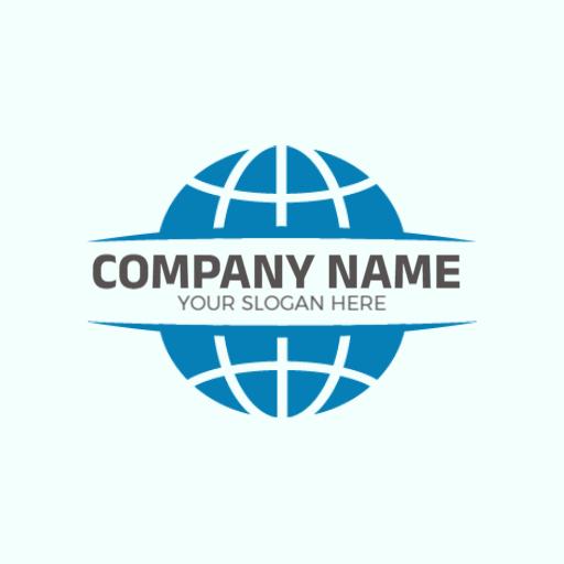 Blue Global Network Design Representing Connectivity Logo Template