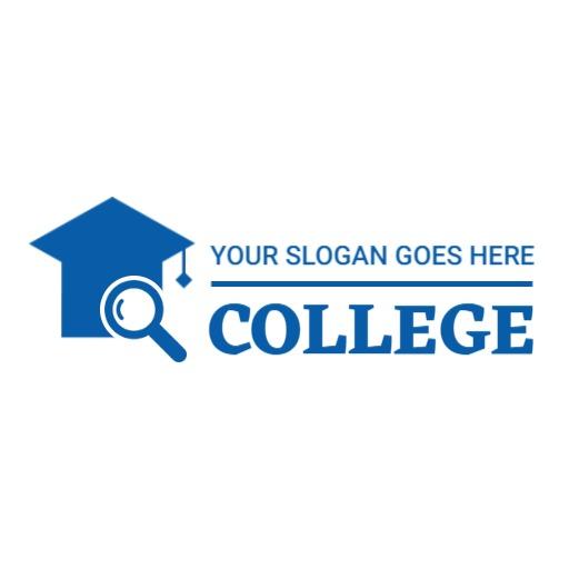 Blue Graduation Cap Symbolizing College Education Logo Template