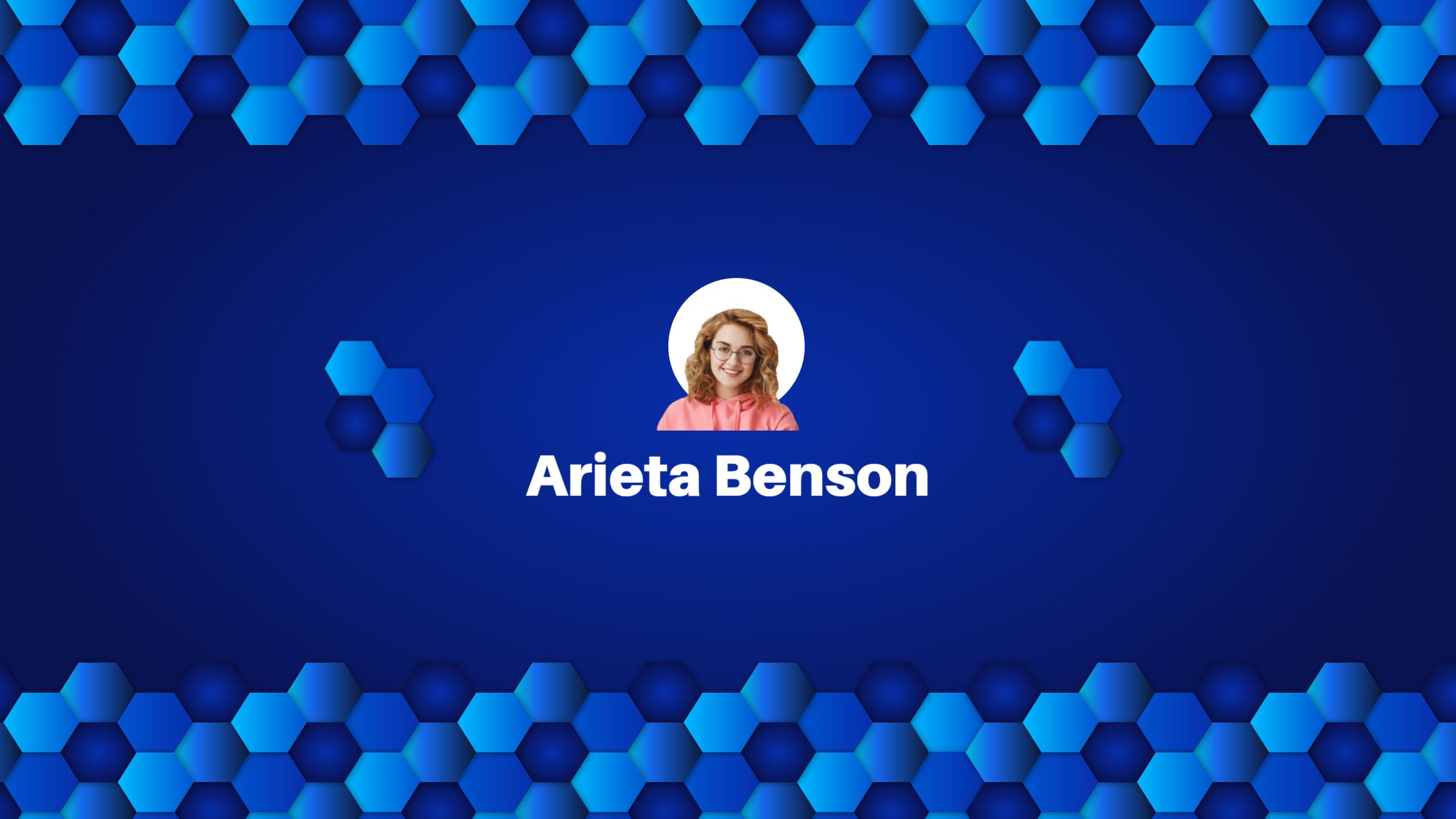 Blue Hexagonal Patterns with Personal Branding YouTube Banner Template