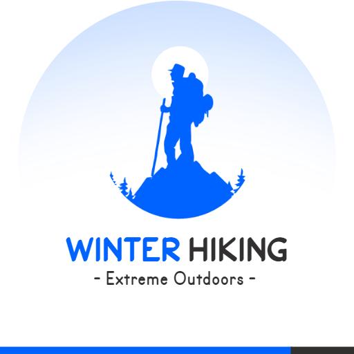 Blue Mountain Landscape Design for Winter Hiking Logo Template