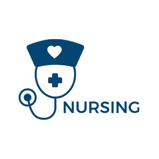 Blue Nurse Cap with Stethoscope Illustrating Nursing Logo Template