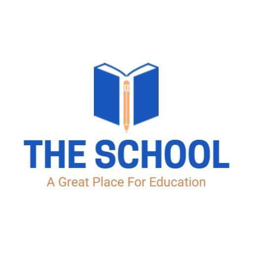 Blue Open Book with Pencil Symbolizing School Education Logo Template