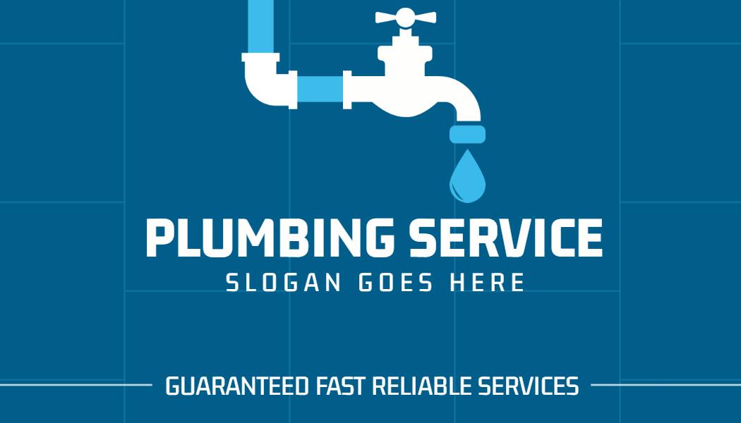 Blue Plumbing Service Professional Business Card Template