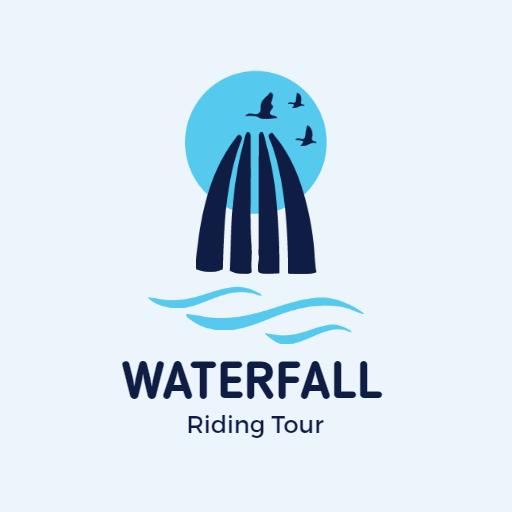 Blue Sky and Water Elements for Exciting Waterfall Logo Template