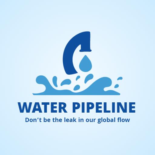 Blue Water Drop and Splash Representing Pipeline Solutions Logo Template