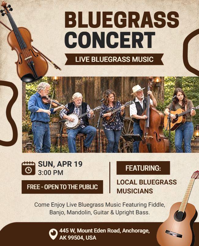 Bluegrass Music Concert Event Flyer Template