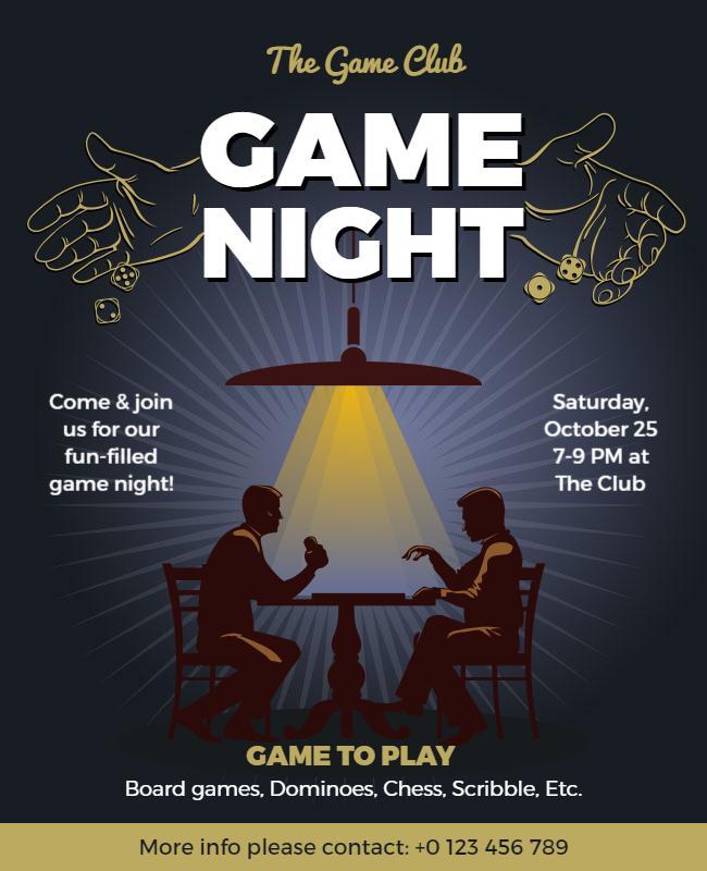 Board Game Night Event Flyer Template