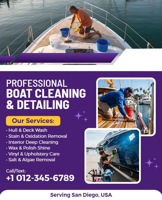 Boat Detailing and Cleaning Service Flyer Template