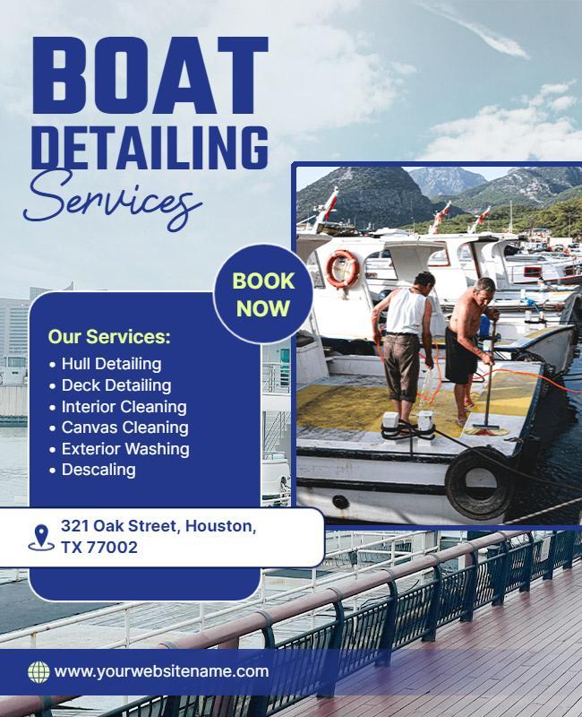 Boat Detailing and Cleaning Services Flyer Template