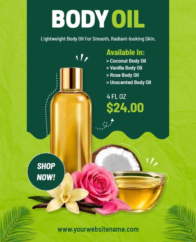Body Oil Product Promotion Flyer Template
