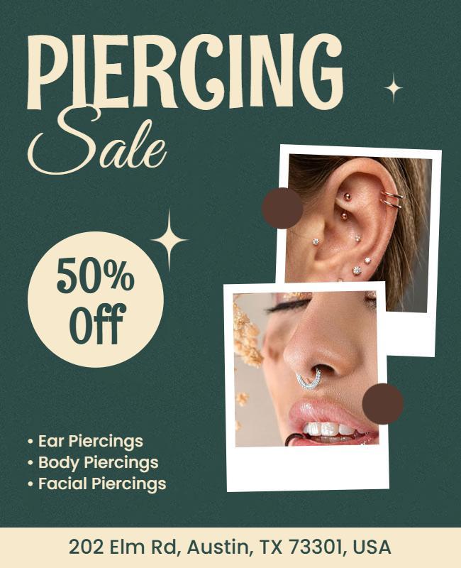 Body Piercing Sale Discount Flyer Template