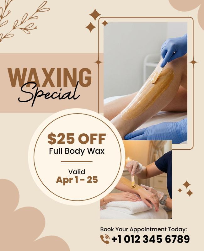 Body Waxing Special Discount Flyer Template
