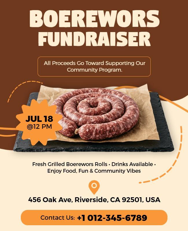 Boerewors Fundraiser Event Flyer Template