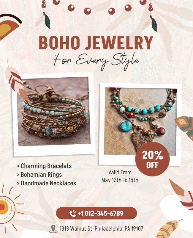 Bohemian Jewelry Promotion Flyer Template