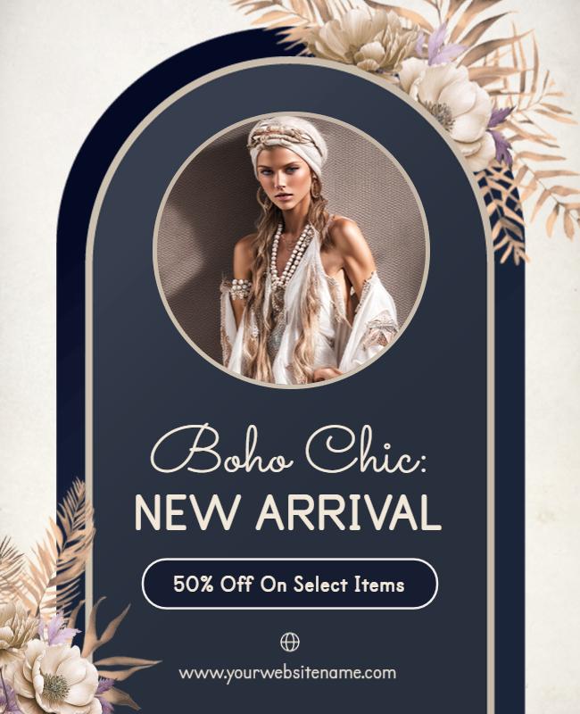 Bohemian Style Fashion Sale Flyer Template