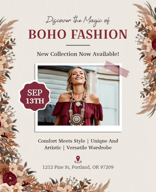 Boho Fashion New Collection Flyer Template