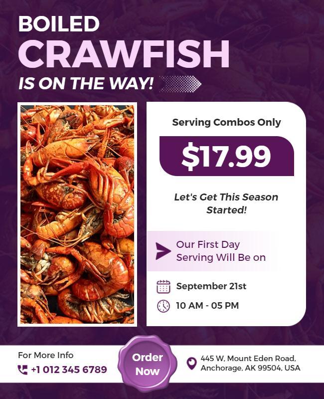 Boiled Crawfish Season Launch Flyer Template