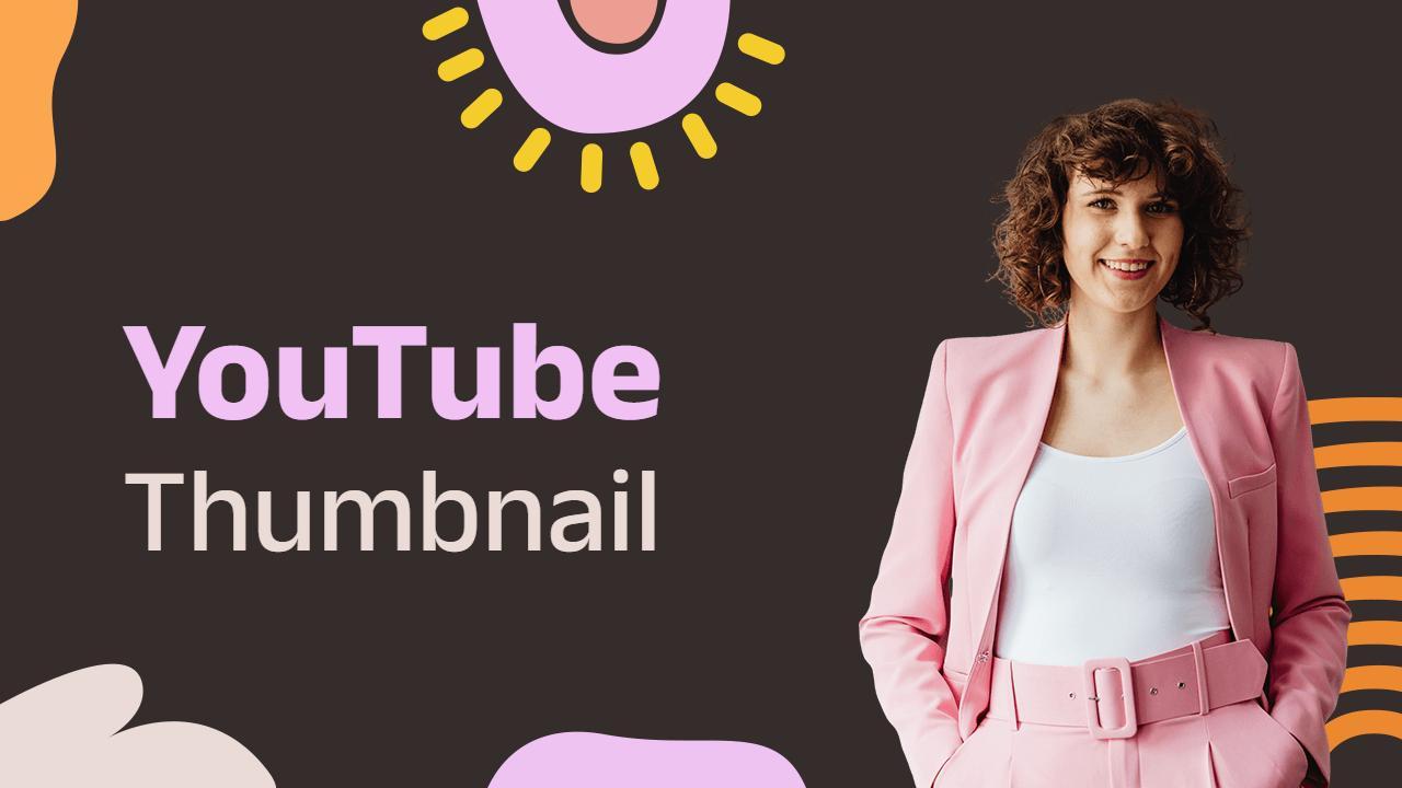 Bold Abstract Shapes Vibrant Background YouTube Thumbnail Template