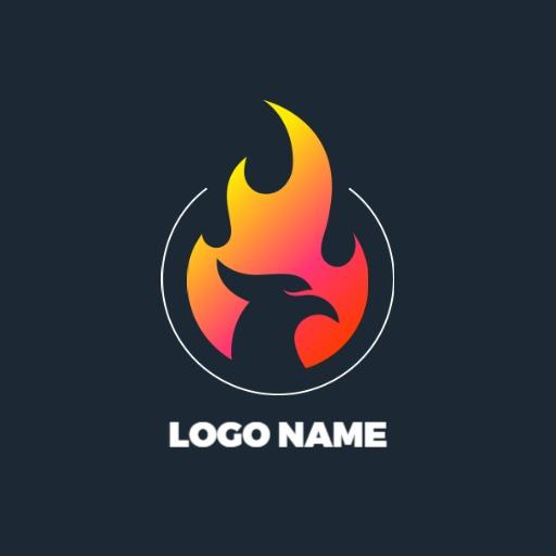 Bold and Dynamic Flaming Bird Design for Fire Logo Template