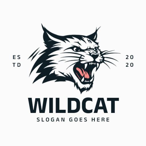 Bold and Fierce Wildcat Mascot Design for Sports Logo Template