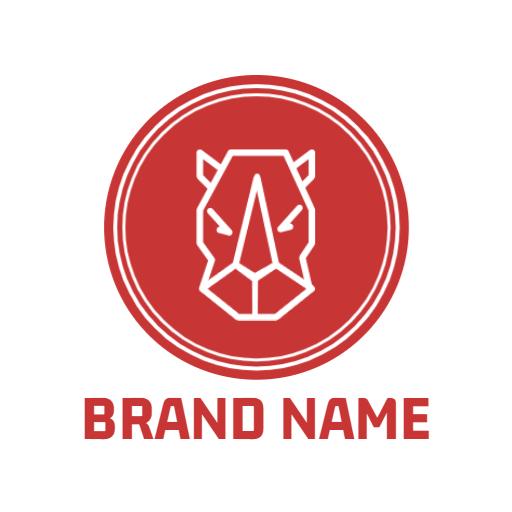 Bold and Modern Red Rhino Illustration Representing Strength Logo Template