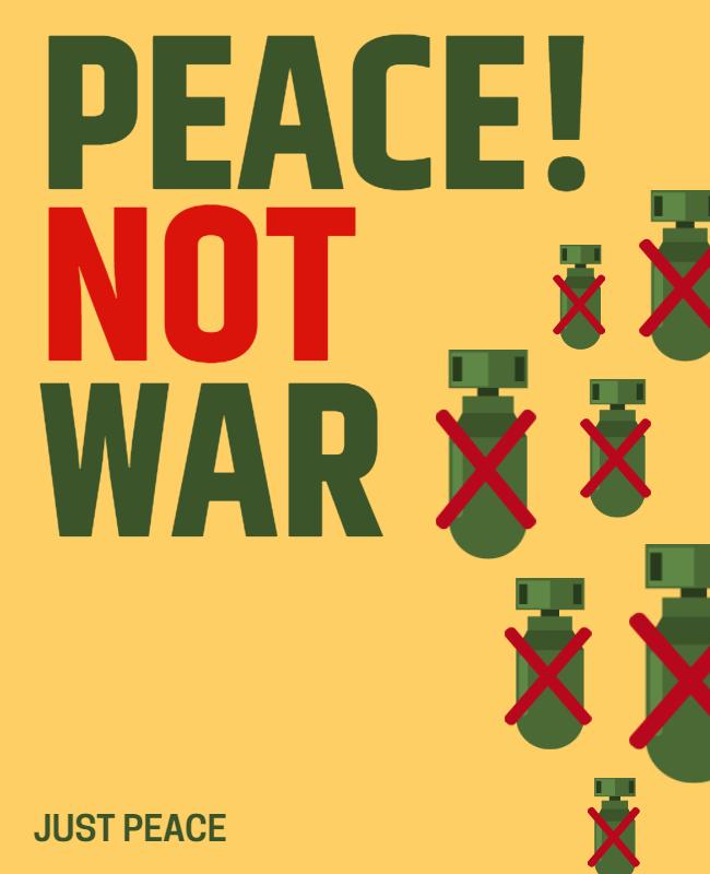 Bold Anti-War Graphic Design Message Poster Template