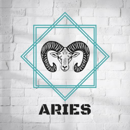 Bold Aries Design Featuring Zodiac Symbol within Diamond Logo Template