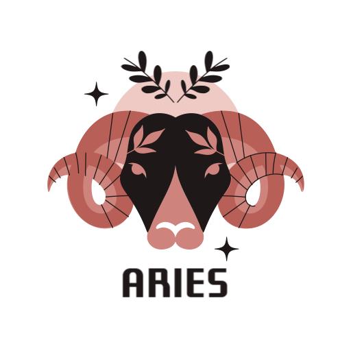 Bold Aries Ram Design with Unique Floral Elements Logo Template