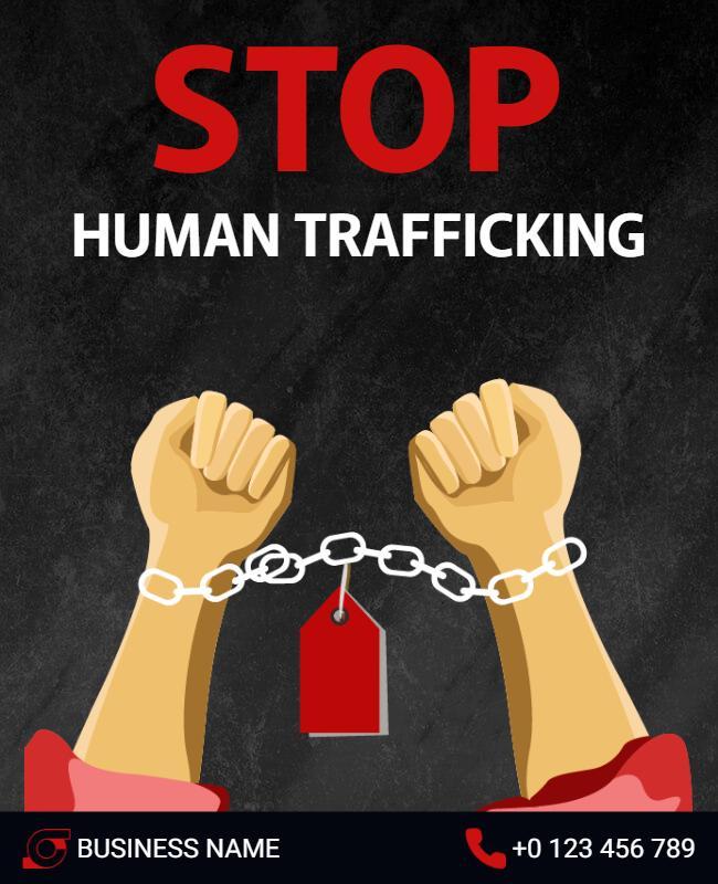 Bold Awareness Campaign Against Human Trafficking Poster Template