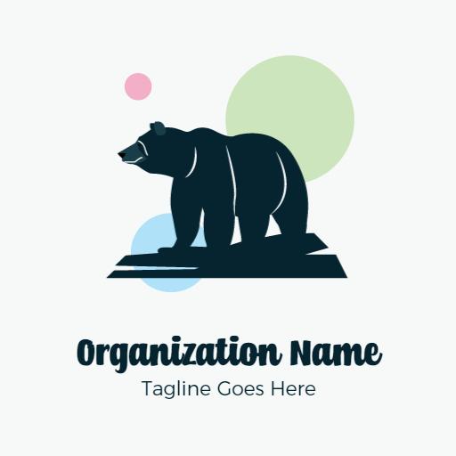Bold Bear Silhouette Emphasizing Wildlife Conservation Logo Template