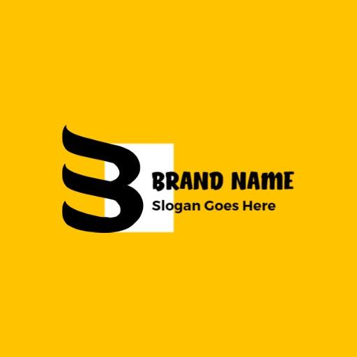 Bold Black and Bright Yellow Business Brand Identity Logo Template