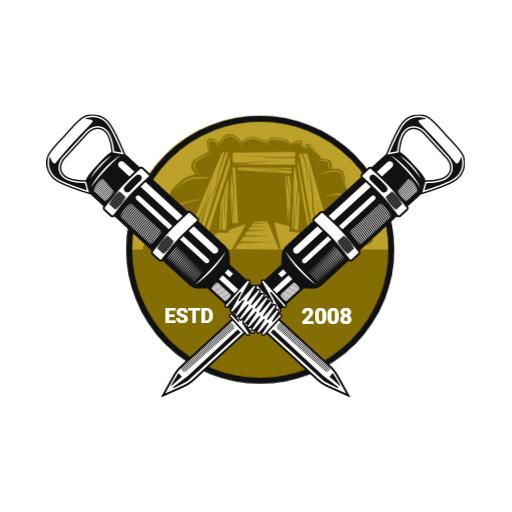 Bold Black and Gold Mining Tools Design for Industry Logo Template