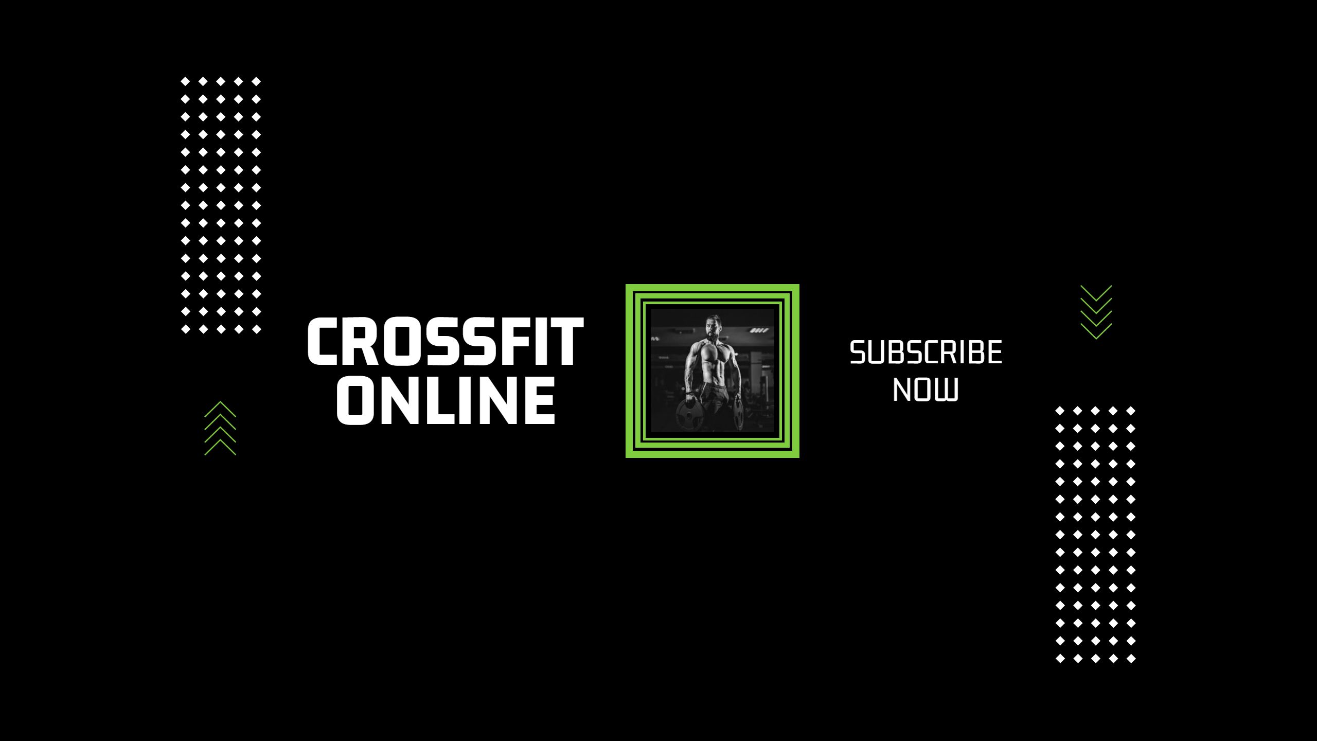 Bold Black and Green CrossFit Online YouTube Channel Banner Template