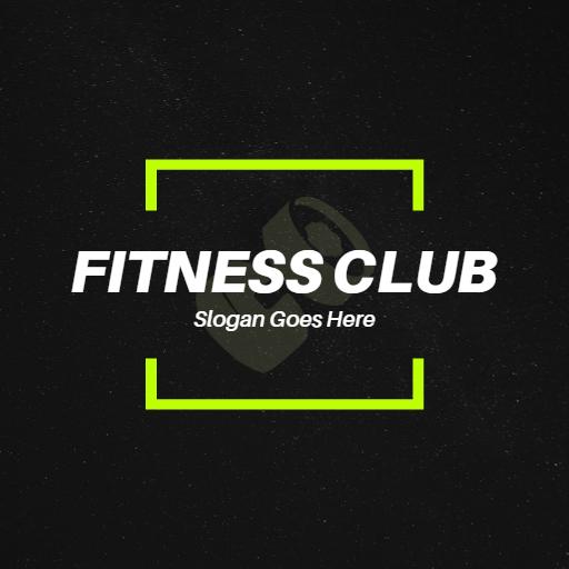 Bold Black and Neon Green Fitness Club Dynamic Energy Logo Template