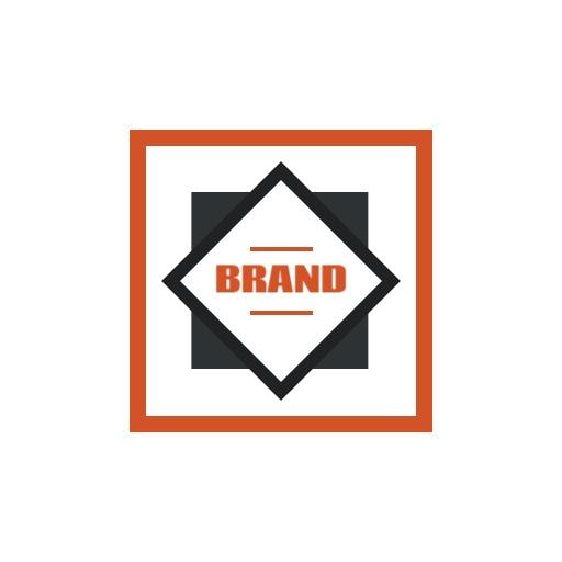 Bold Black and Orange Square Design for Personal Branding Logo Template