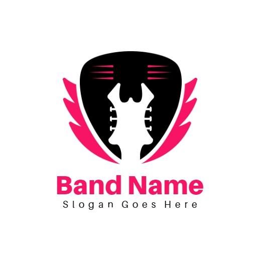 Bold Black and Pink Logo Representing a Dynamic Band Logo Template