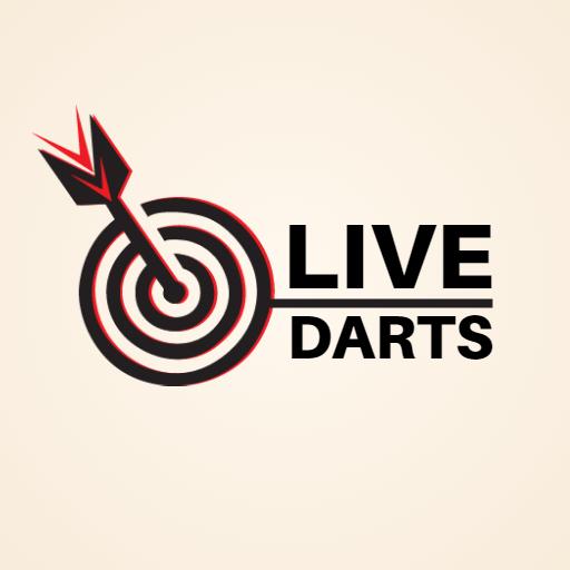 Bold Black and Red Dartboard Theme with Live Darts Logo Template