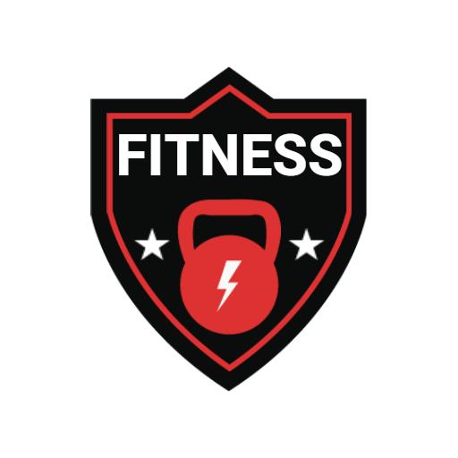 Bold Black and Red Fitness Shield Featuring Kettlebell Logo Template