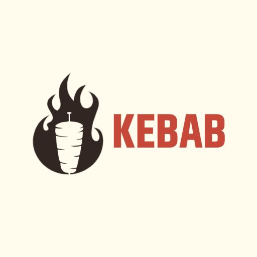 Bold Black and Red Flame Design for Kebab Logo Template