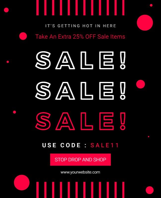 Bold Black and Red Flashy Sale Promotion Poster Template