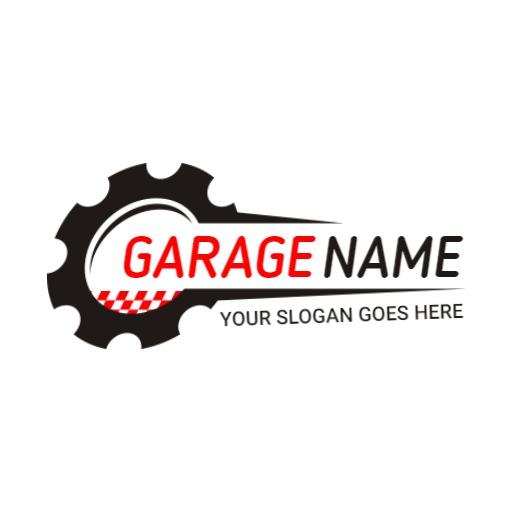 Bold Black and Red Garage Design with a Mechanic Theme Logo Template