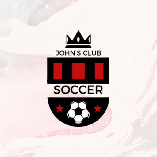 Bold Black and Red Soccer Club Logo with Crown Emblem Logo Template