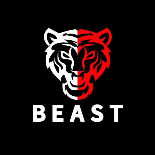 Bold Black and Red Tiger Design Capturing Beast Spirit Logo Template