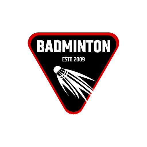 Bold Black and Red Triangle Design Representing Badminton Logo Template